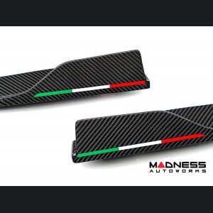 Alfa Romeo Giulia Side Skirts - Carbon Fiber - Shark Fin - Quadrifoglio - Italian Flag Stripe